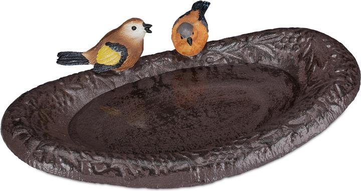 Actual product image Relaxdays Cast Iron Figurine Bird Bath