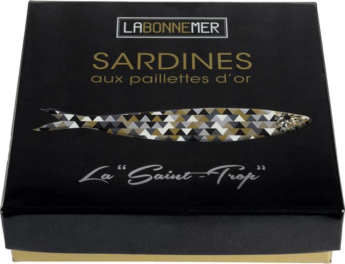 Actual product image La Bonne Mer Sardines "with 24 carat gold leaf (115 g)