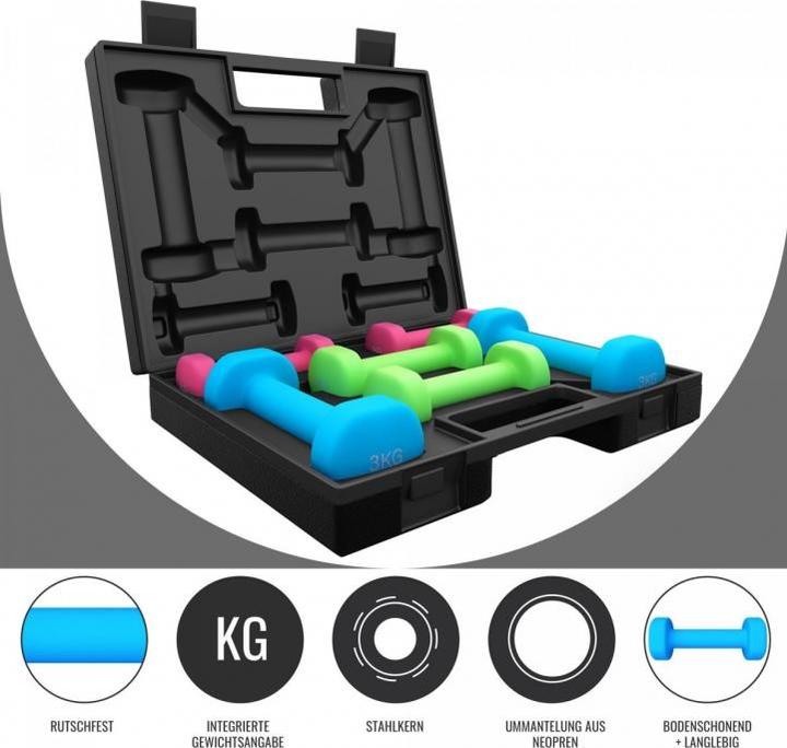 Actual product image Gorilla Sports Dumbbell case (2 x 2 kg, 2 x 3 kg, 2 x 1 kg)