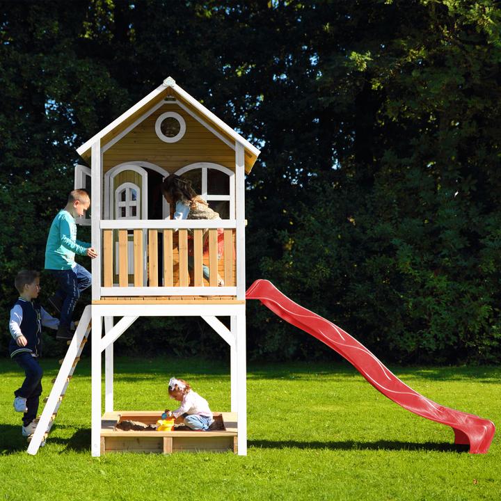 Immagine prodotto Axi Sarah Playhouse marrone/bianco con scivolo rosso