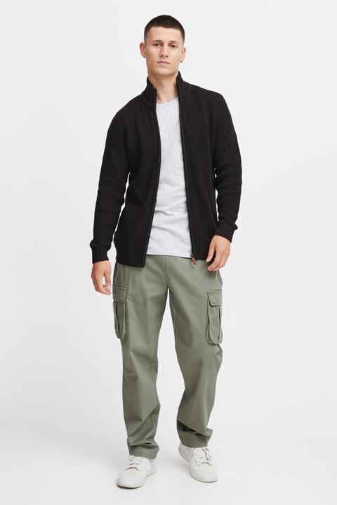 Actual product image Solid Xenos Men's Cardigan Chunky Knit Jacket With Funnel Neck Made Of 100% Cotton (XL)