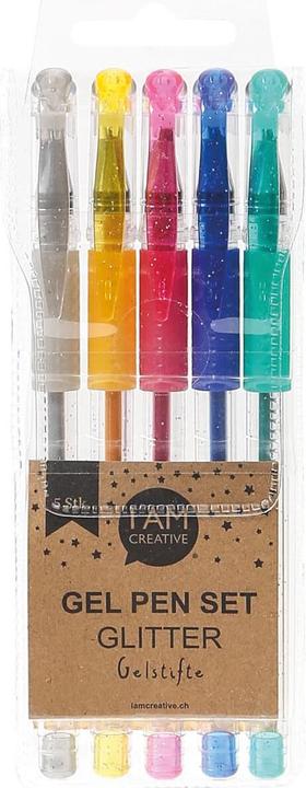 Image du produit I Am Creative Set de stylos gel paillettes, 5 pcs. (Pink, Jaune, Bleu, Vert, Gris, 5 x)