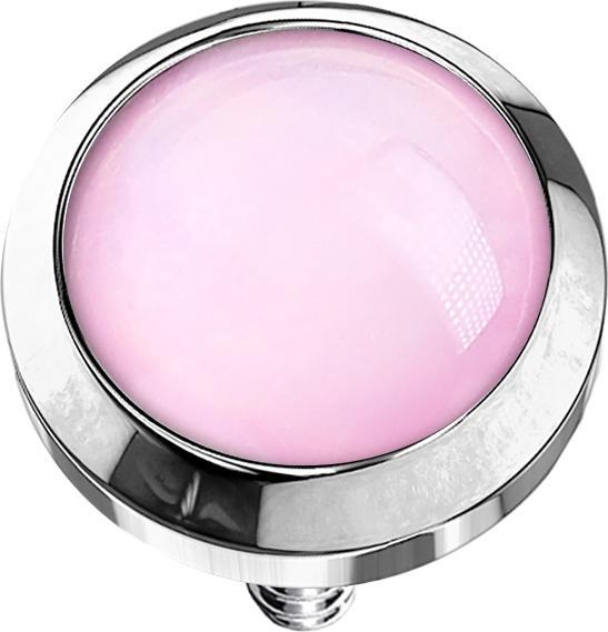 Immagine prodotto Star Piercing Dermal Anchor argento con pietra epossidica rosa (senza ottone, Acciaio chirurgico 316L)