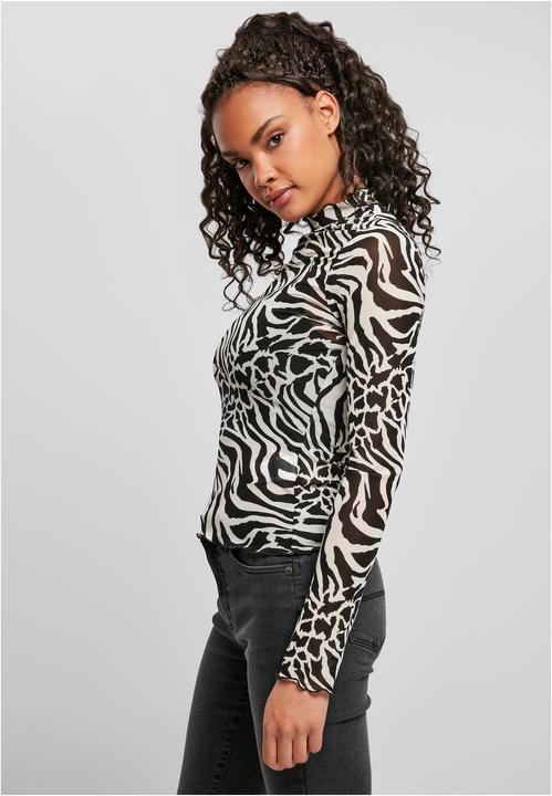 Immagine prodotto Urban Classics Donna AOP Mesh Turtleneck Longsleeve (XL)