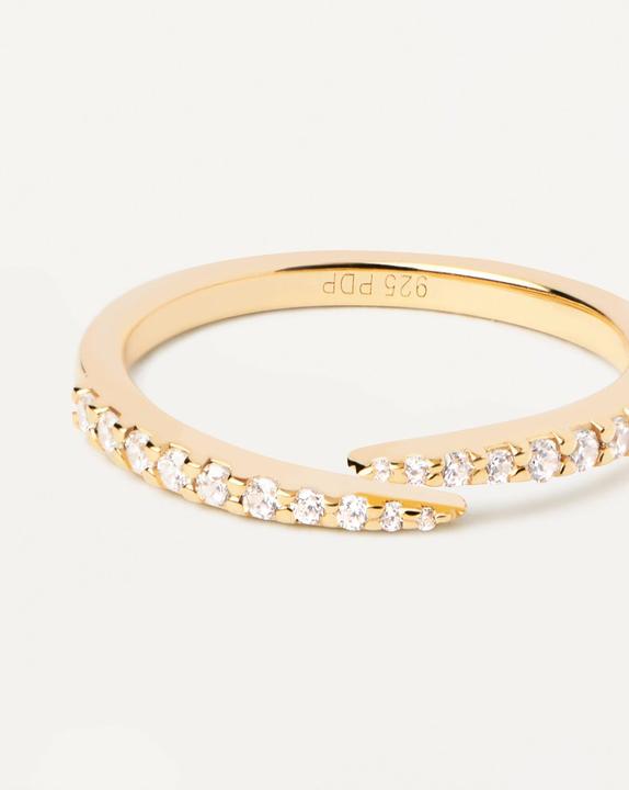 Immagine prodotto Pd Paola PDPAOLA - PozlacenÃ½ otevÅ™enÃ½ prsten s ÄirÃ½mi zirkony EMBRACE Gold AN01-805 - Circuito: 52 mm (52, 925 Argento)