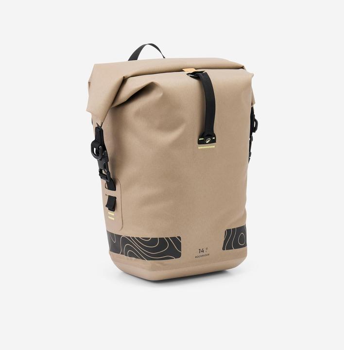 Rockrider Fahrradtasche Gepäcktasche Touring ADVT 900 14 l wasserdicht IPX6 (14 l, Gepäckträgertasche)