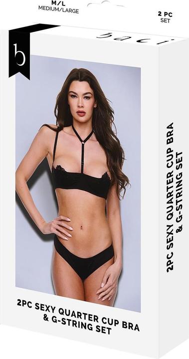 Actual product image Baci 2pc Sexy Quarter Cup Bra & G-String Set (M/L)