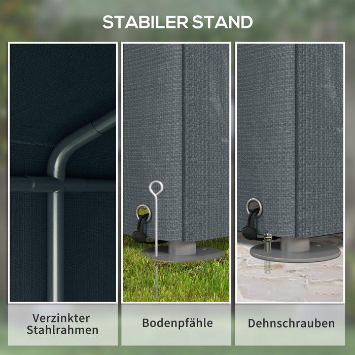 Image du produit Swisshandel24 Garagenzelt, 1,6x2,18x1,72m, grosse Tür, rostfreier Metallrahmen, 160x218x172 cm, Dunkelgrau (218 cm, 160 cm)