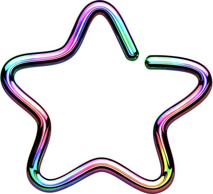 Immagine prodotto Star Piercing Anello micro piercing colorato a stella con strato di titanio (Acciaio chirurgico 316L, senza ottone)