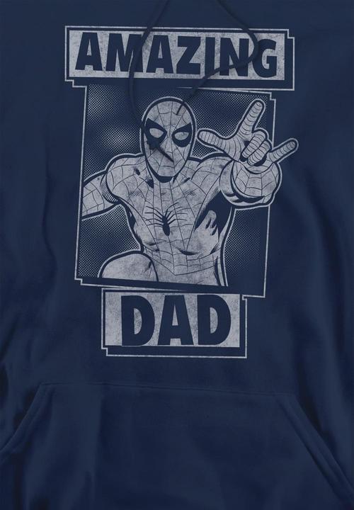 Actual product image Spiderman Mens Amazing Dad Mono Fathers Day Hoodie (L)