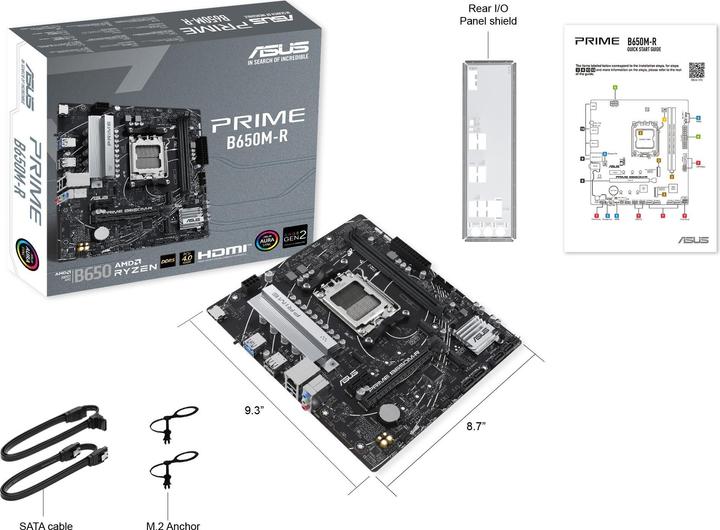 Productafbeelding ASUS MB PRIME B650M-R (AM5, AMD B650, mATX)