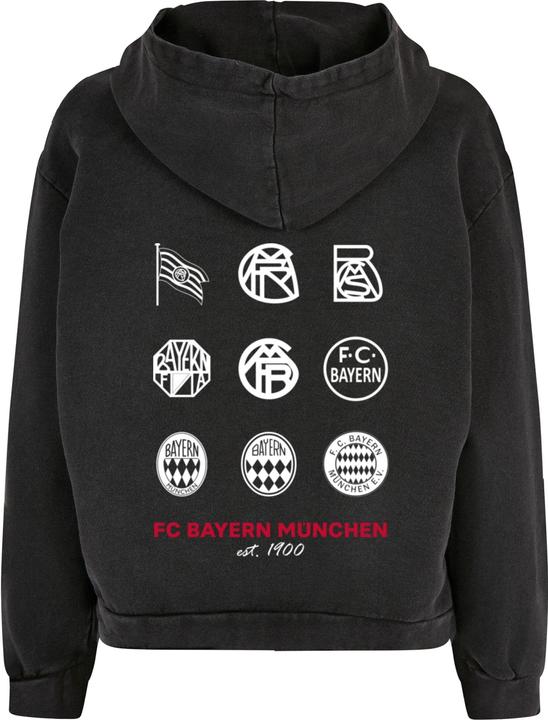 Immagine prodotto FC Bayern München Felpa con cappuccio oversize da donna con logo e storia lavata con acido - 131347 (XS)