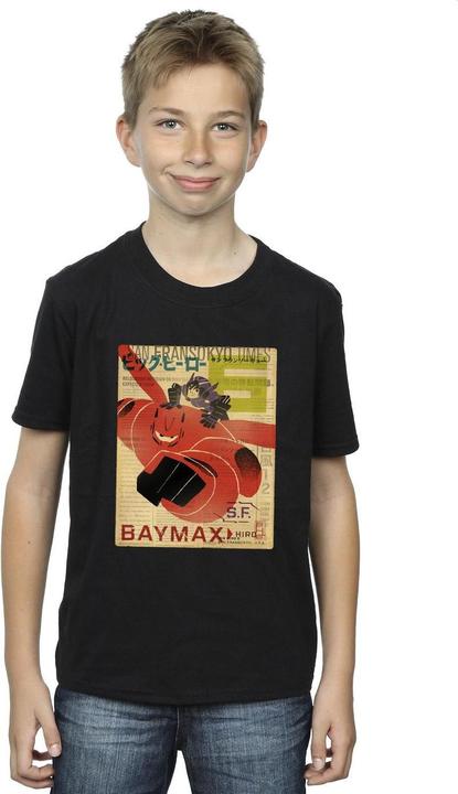 Actual product image Disney Boys Big Hero 6 Baymax Flying Baymax Newspaper T-Shirt (140, 146)