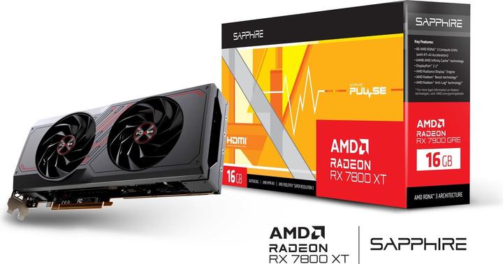 Actual product image Sapphire Pulse Radeon RX 7800 XT Gaming OC (16 GB)
