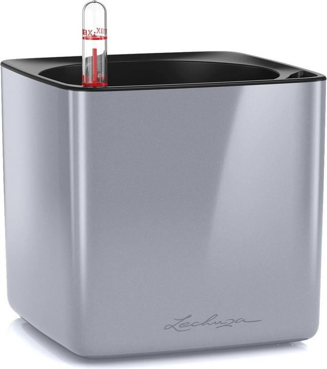 Image du produit Lechuza Pot de plante CUBE Titane brillant (14 cm)