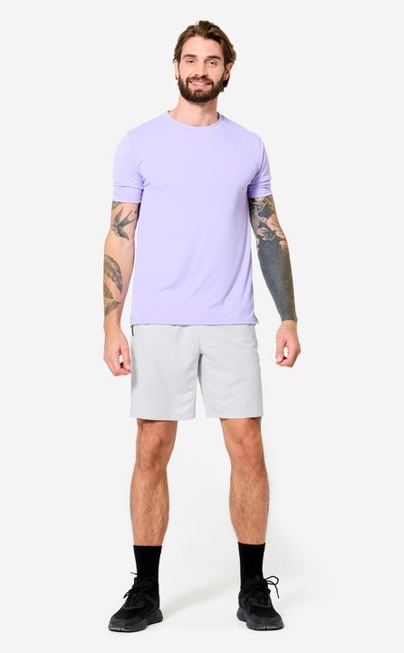 Image du produit Domyos Short de fitness respirant poches zippés homme, gris perle (L)