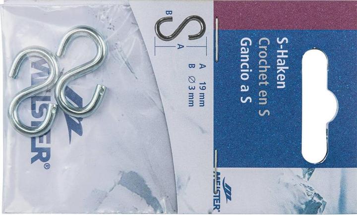 Actual product image Meister S-hook 8x60mm galvanised (0.06 m)