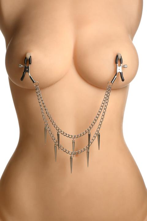 Actual product image Master Series Daggers - Double Chain Nipple Clamps