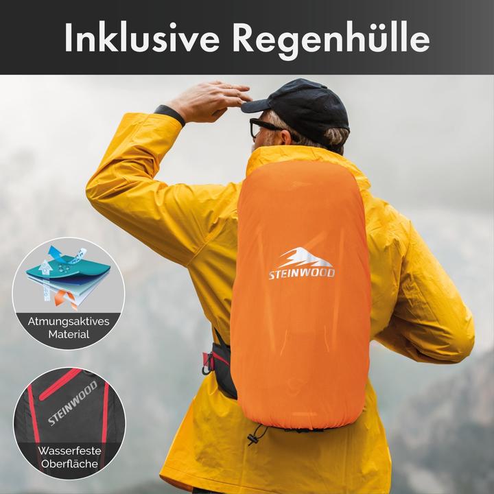Actual product image Steinwood Wanderrucksack 35L - Wasserabweisend, mit Regenschutz & Rückenbelüftung (36 l)