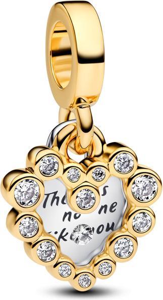 Immagine prodotto Pandora Funkelnder Doppel Herzanhänger Charm (Metallo, Dorato, Argento 925)