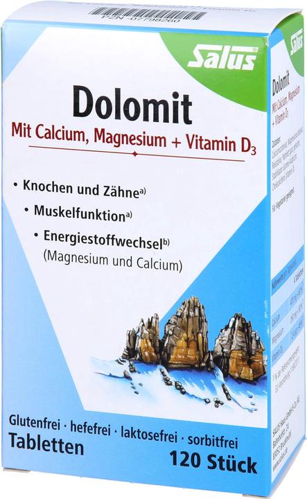 Image du produit Salus Dolomit magnesium calcium vitamin d3 cpr (120 pièce(s), Cachets, 113 g)