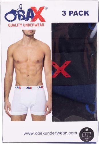 Produktbild Obax Herren-Boxer-Unterwäsche 3p Schwarz/Marineblau M (M)