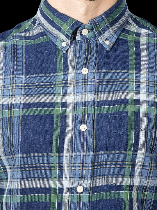 Produktbild GANT Indigo Twill Check Shirt Long Sleeve Dark Indigo (M)