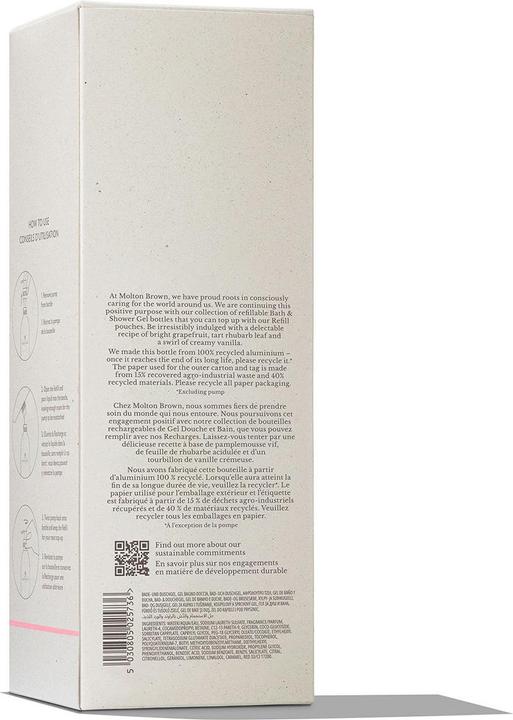 Nutritional values and ingredients Molton Brown Delicious Rhubarb & Rose Infinite Bottle Bath & Shower Gel (400 ml)