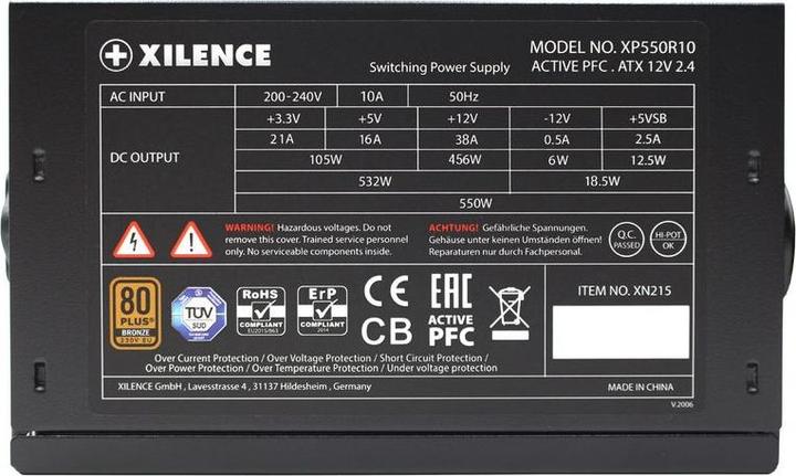 Actual product image Xilence XP550R10 Gaming Series 550W (550 W)