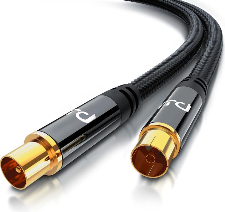 Actual product image Primewire HDTV antenna cable with braiding, premium coaxial cable 75 Ohm / 135 dB, TV cable, 4K HDTV, DVB-T (135 dB, Antenna cable)