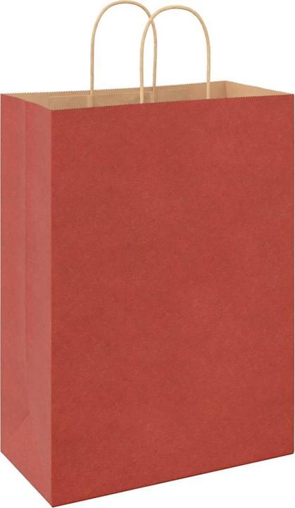 Produktbild VidaXL Kraftpapiertüten 50 Stk. mit Henkel Rot 32x17x44 cm Papiertüte (Geschenktüte, 50 x)