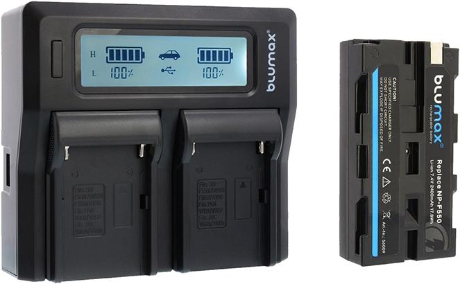 Image du produit Blumax Chargeur dual avec. Support pour Sony FM50 (Set)