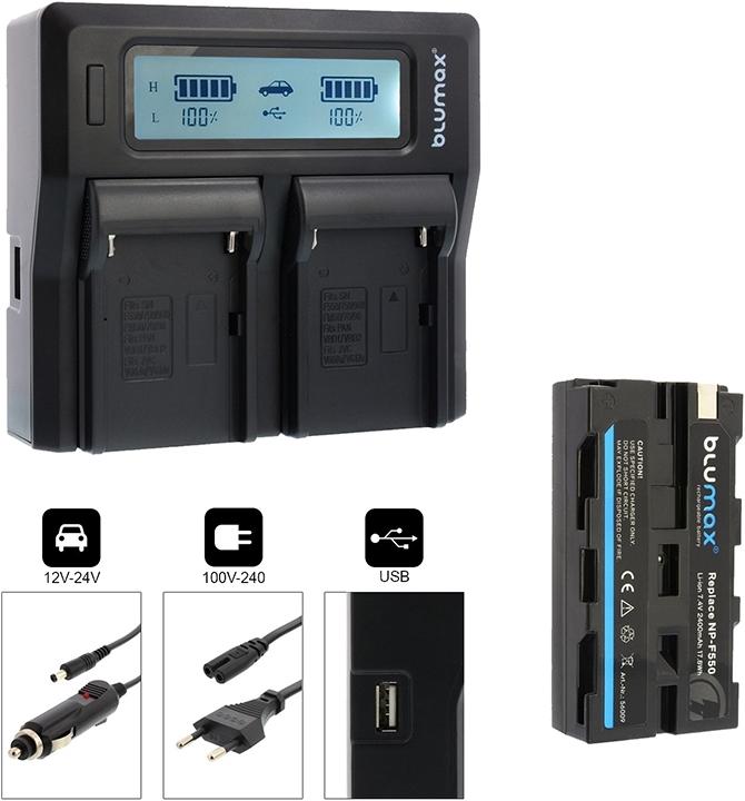 Image du produit Blumax Chargeur dual avec. Support pour Sony FM50 (Set)