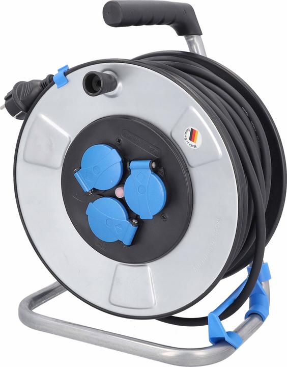 Immagine prodotto As - Schwabe Tamburo per cavi in metallo con cavo in gomma da 40 m (40 m, 1.50 mm².)