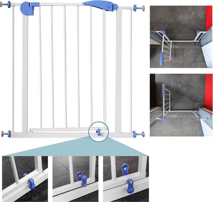 Produktbild Wiltec Toboli verstellbares Treppenschutzgitter 75-82 cm Türschutzgitter Absperrgitter