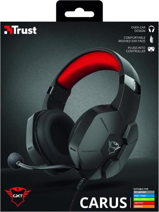 Produktbild Trust Headset GXT 323 Carus Rot/Schwarz (Kabelgebunden)