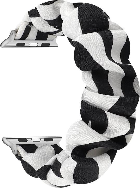 Produktbild PhoneLook Scrunchies Armband schwarze Linien weiss 38mm / 40mm / 41mm (41 mm, 38 mm, 40 mm, Stoff)
