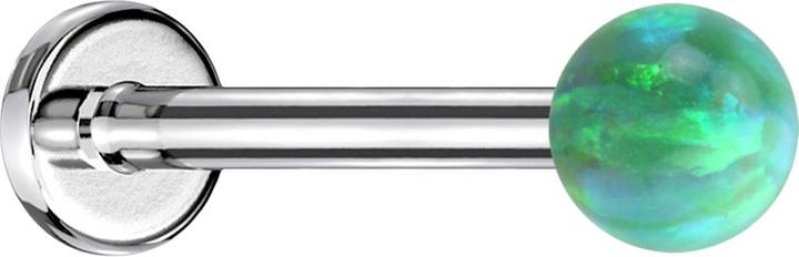 Immagine prodotto Star Piercing Micro Labret argento con sfera verde opale (senza ottone, Acciaio chirurgico 316L)