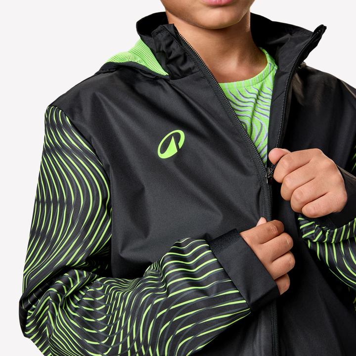 Actual product image Kipsta Kinder Fussball Regenjacke - VIRALTO Wavy schwarz/neongelb (12, 13, 14)