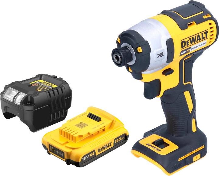 Productafbeelding DeWalt DCF 887 D1 Akku Schlagschrauber 18 V 205 Nm 1/4" Brushless + 1x Akku 2,0 Ah + Ladegerät (Werkt op batterijen)
