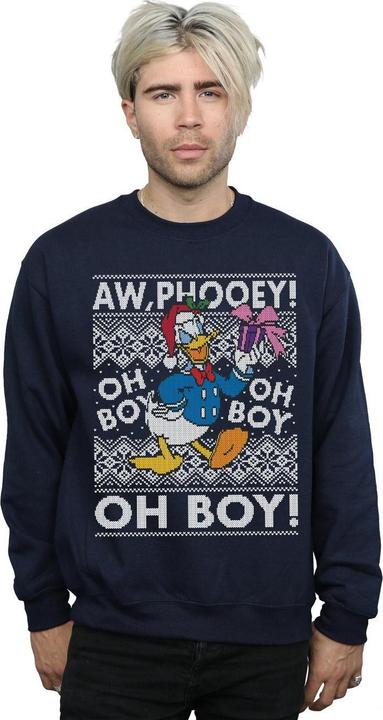 Actual product image Disney Mens Donald Duck Christmas Fair Isle Sweatshirt (XL)