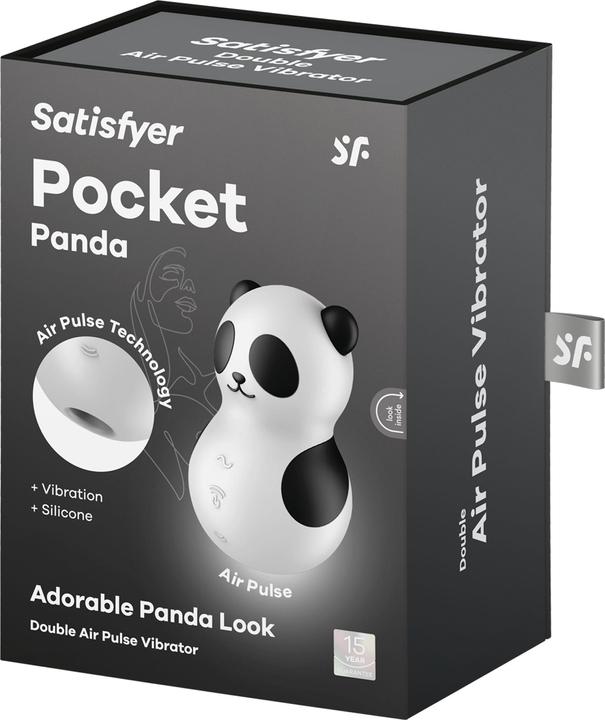 Actual product image Satisfyer Pocket Panda Stimulator & Vibrator Black White