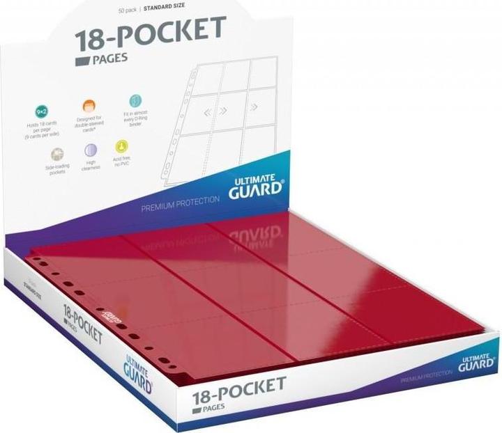 Image du produit Ultimate Guard UGD010485 - 18-Pocket Side-Loading Pages (50), rouge