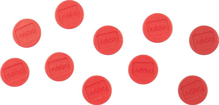 Produktbild Nobo Magnet rund 13mm 1915286 rot 10 Stück (10 x)