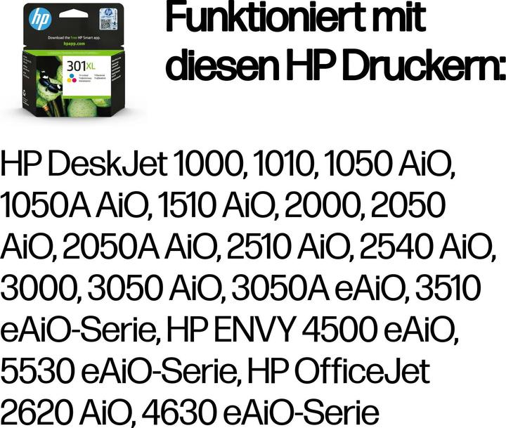 Actual product image HP 301xl (M, Y, C)