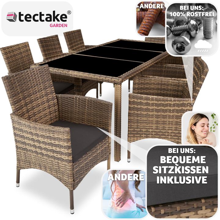 Actual product image tectake Rattan Seating Group Valencia
