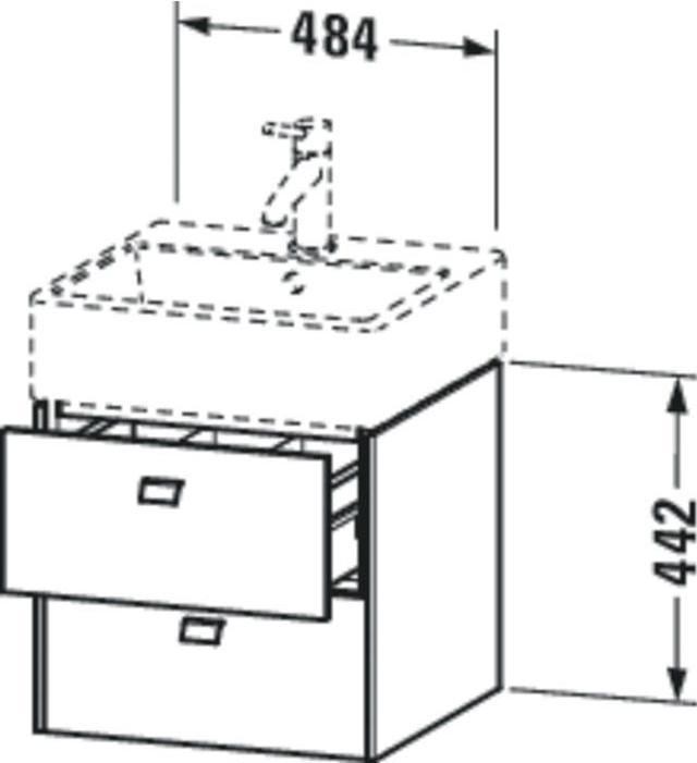 Image du produit Duravit Meuble sous-vasque BRIOSO poignées chr 442x484x459mm gris béton mat (48.5 x 44 x 46 cm)