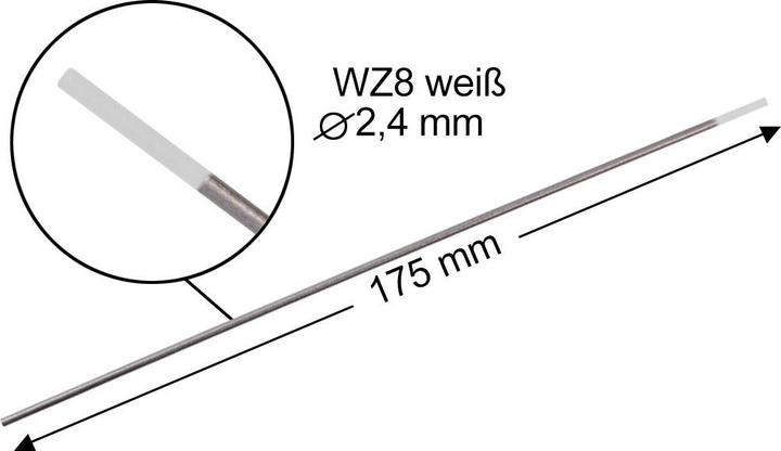 Produktbild Stahlwerk Wolframelektroden / Schweisselektroden WZ 2,4 x 175 mm Weiss 10er Set