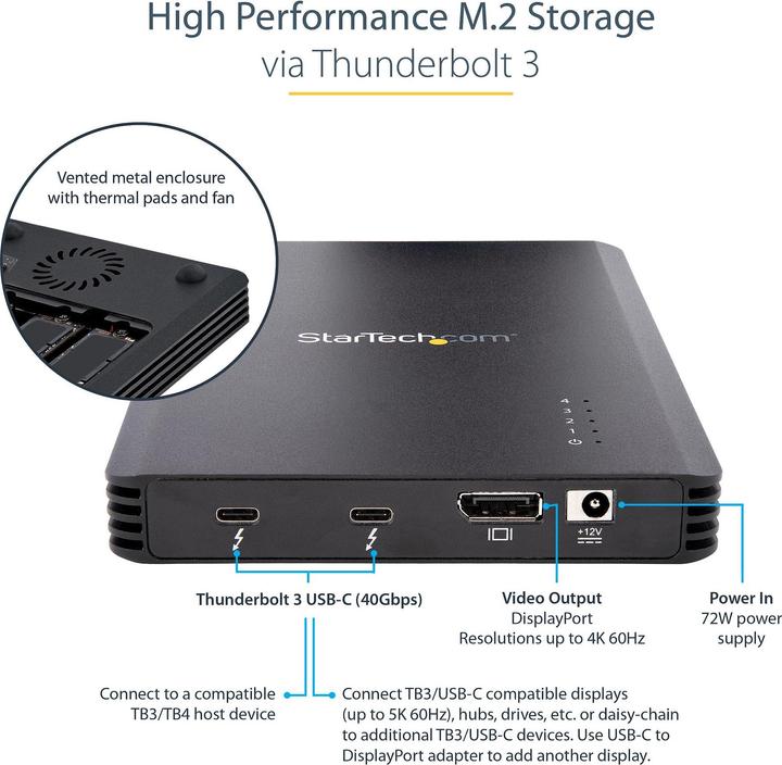 Immagine prodotto StarTech .com 4 baie Thunderbolt 3&trade, armadio NVMe (M.2 2280)