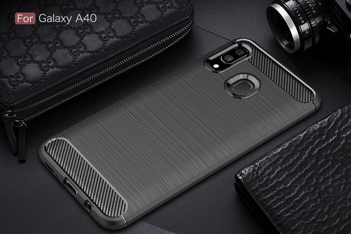 Actual product image Screenguard Samsung Galaxy A40 Cover Carbon Brushed Soft TPU (Samsung Galaxy A40)